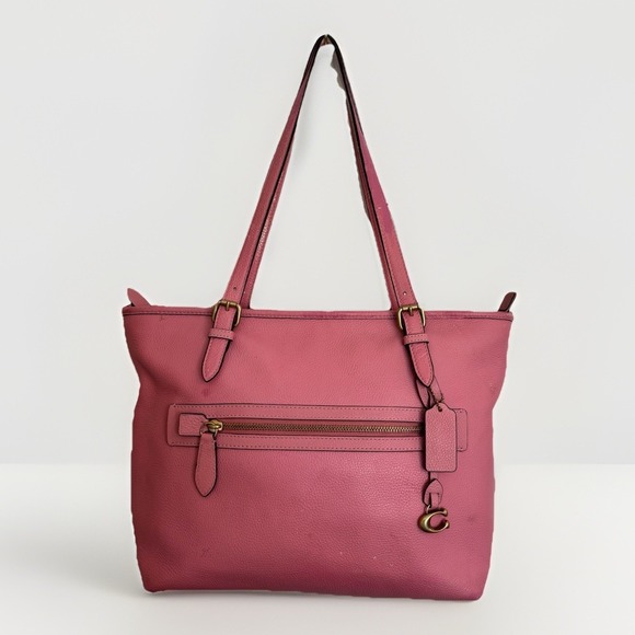 Coach Bubblegum Pink Pebbled Leather Taylor Shoulder Tote Bag Purse CC395 Cute - Picture 1 of 12